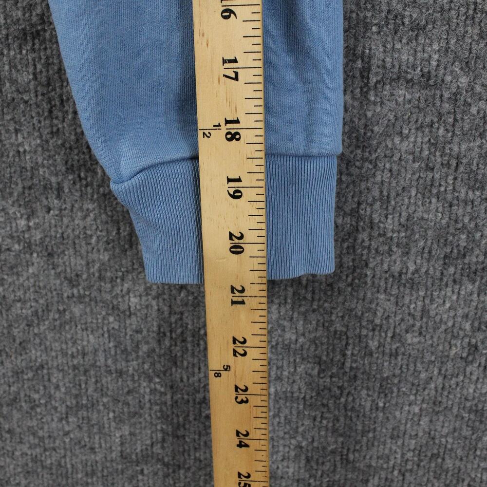 Reformation Sweatshirt Small Hunter Cropped Blue Fleece Crewneck Pullover Casual - Picture 15 of 15
